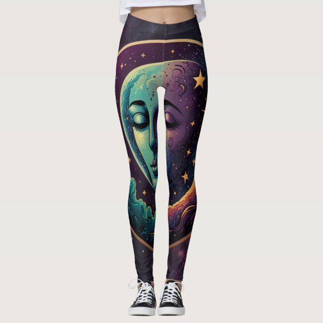 ’Celestial Måne Leggings’ Leggings (Framsida)