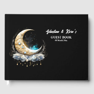 Celestial måne luna stjärnstjärnstjärnor gästböcker