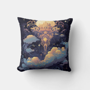 Celestial Måne Magic Cosmic,Stars lila Clouds Kudde
