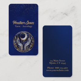 Celestial måne med händer visitkort