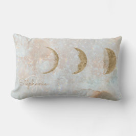 Celestial Måne Monogram Elegant Bolster Pillow Lumbarkudde