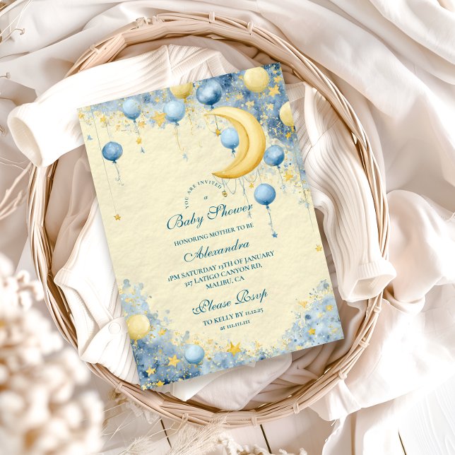 Celestial Måne och Stars Baby Shower Inbjudningar (Skapare uppladdad)