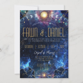 Celestial Måne Phase bröllopsinbjudan Inbjudningar