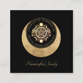 Celestial Måne Phases Jewelry Designer Fyrkantigt Visitkort