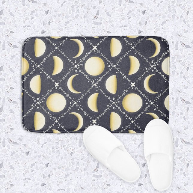 Celestial Måne Phases Mönster Badrumsmatta (Celestial Moon Phases Bath Mat)