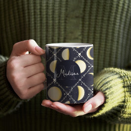 Celestial Måne Phases Mönster Kaffemugg