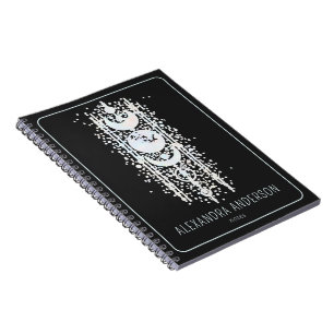 Celestial Måne Phases Mystical Andlig Esoteric Anteckningsbok
