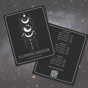 Celestial Måne Phases Mystical Andlig QR-kod Flygblad