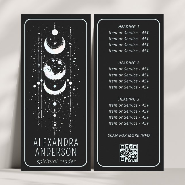 Celestial Måne Phases Mystical Andlig QR-kod Reklamkort (Skapare uppladdad)
