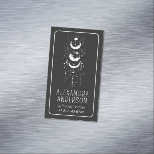 Celestial Måne Phases Mystical Esoteric Andlig Magnetiska Visitkort