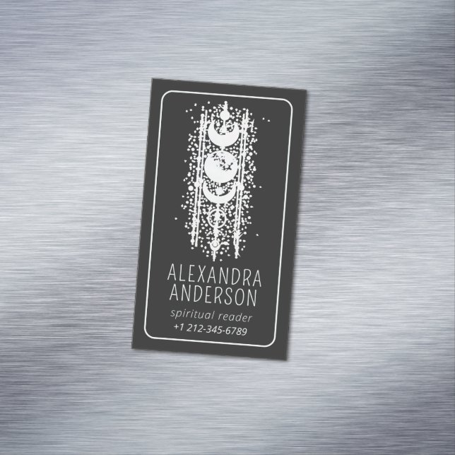 Celestial Måne Phases Mystical Esoteric Andlig Magnetiska Visitkort (In Situ)