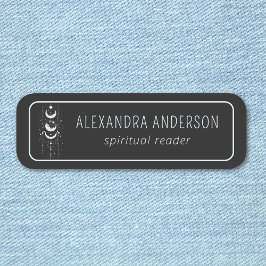 Celestial Måne Phases Mystical Holistic Andlig Namnbricka