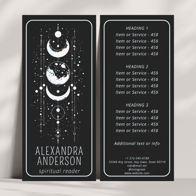Celestial Måne Phases Mystical Holistic Andlig Reklamkort (Skapare uppladdad)