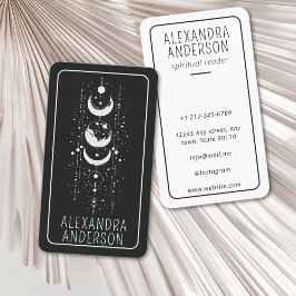 Celestial Måne Phases Mystical Holistic Andlig Visitkort