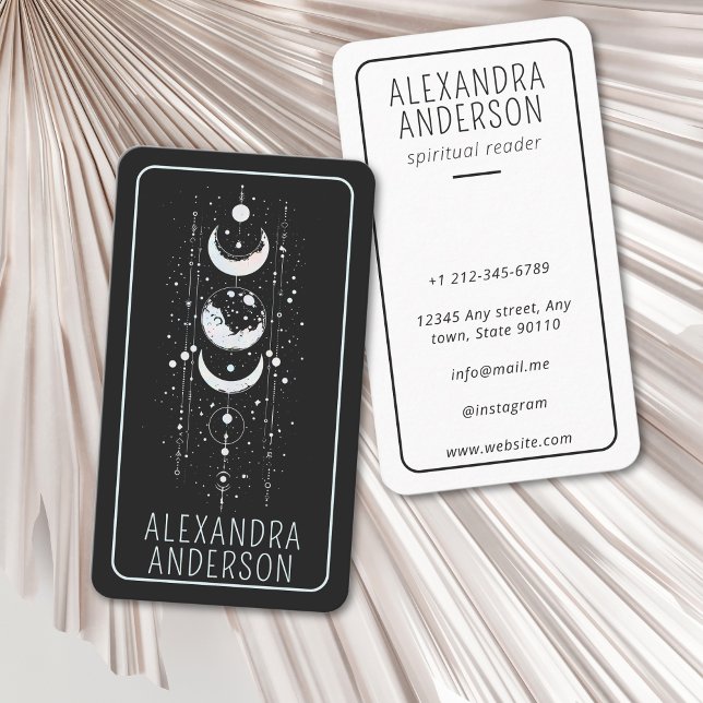 Celestial Måne Phases Mystical Holistic Andlig Visitkort (Celestial Moon Phases Mystical Holistic Spiritual Business Card)