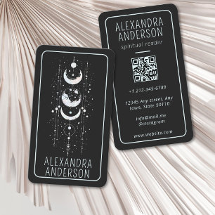 Celestial Måne Phases Mystical Holistic QR Code Visitkort