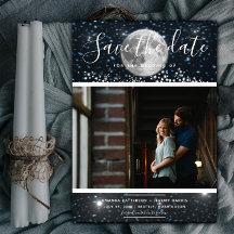 Celestial Måne Photo Save Date Inbjudan