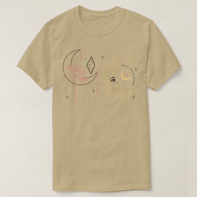 Celestial Måne Sol T Shirt (Design framsida)