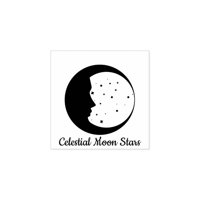 Celestial Måne Stars Astrology Stämpel (Tryck)