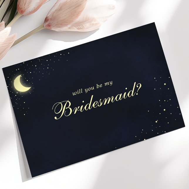 Celestial Måne Stars blir min bridesmaid Inbjudningar (Skapare uppladdad)
