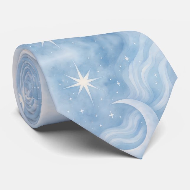 Celestial Måne Stars Dreamy Himmel Pastel Watercol Slips (Rullad)