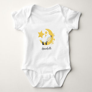 Celestial Måne Stars & Lamb Baby Monogram Tee Shirt