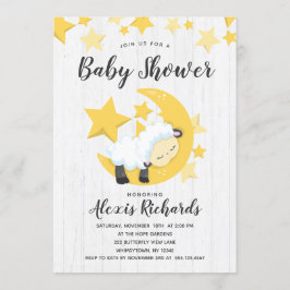 Celestial Måne Stars & Lamb Baby Shower-inbjudan Inbjudningar