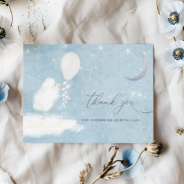 Celestial Måne Stars & Lamb Baby Shower Tack Kort