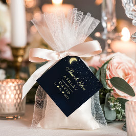 Celestial Måne Stars Midnight Blue Tack Märkre Gåvor Etiketter