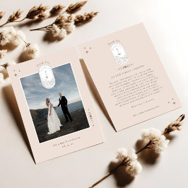 Celestial Måne Stars Monogram Boho Tack Photo Kort