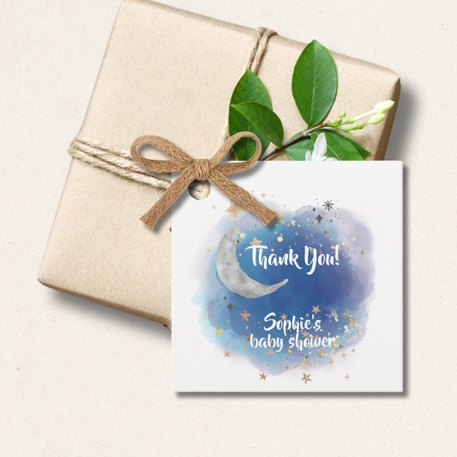 Celestial Måne Stars, Royal Blue och Guld Abstrakt Gåvor Etiketter (Skapare uppladdad)