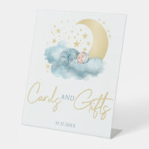 Celestial måne stjärnor pojke Pedestal Sign