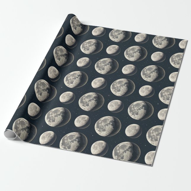 Celestial månfas (3) presentpapper (Utrullad)