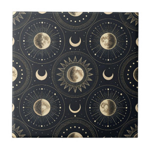 Celestial månfas (4) kakelplatta