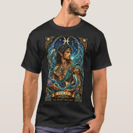 Celestial Manlig Zodiac Fiskarna design T Shirt