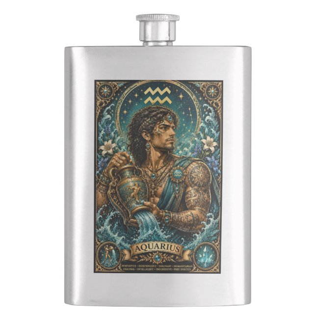 Celestial Manlig Zodiak Vattumannen design Fickplunta (Framsidan)