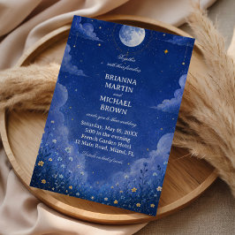 Celestial månlys botanisk vintage inbjudningar