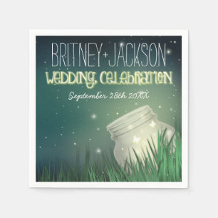 Celestial Mason Burk Firefly Bröllop Napkins Pappersservett