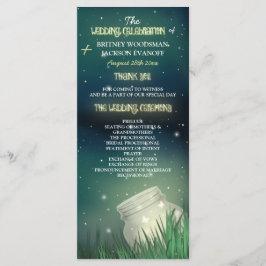 Celestial Mason Burk Firefly Bröllopsprogrammen Program