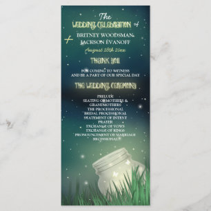 Celestial Mason Burk Firefly Bröllopsprogrammen Program