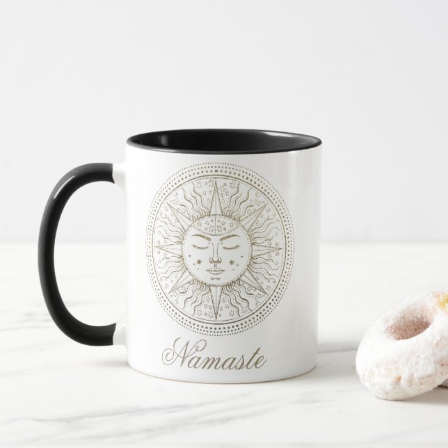 Celestial Medallion | Meditating Boho Sol Mandala Mugg (Med munk)