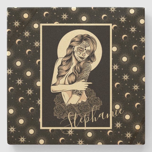 Celestial Meets Day of the dead Design Stenunderlägg (Framsidan)