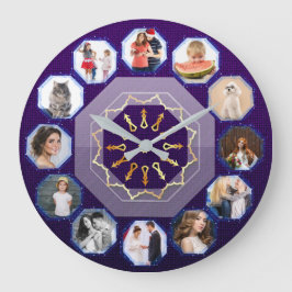 Celestial Memories - Geometric Family Collage Stor Klocka