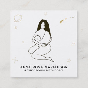 *~* Celestial Midfru Doula Birth Gravid Fyrkantigt Visitkort