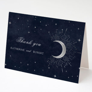Celestial Midnight Blue Silver Stars Tack Kort
