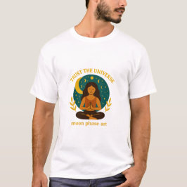 Celestial mindful Måne Design T Shirt