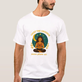 Celestial mindful Måne Design T Shirt