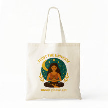 Celestial Mindfulness Måne Tote Bag