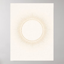 Celestial Minimal Sol Väggkonst – Neutral Beige