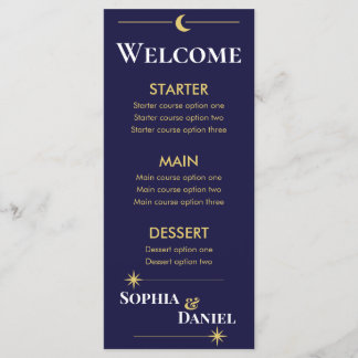 Celestial Minimalist Wedding Menu Meny
